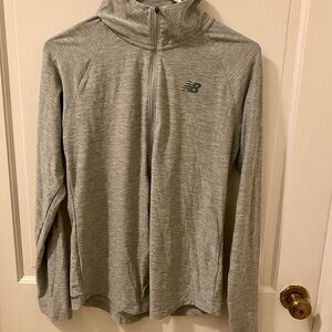 Ladies New Balance Heather Gray Athletic Half Zip Jacket Size Medium